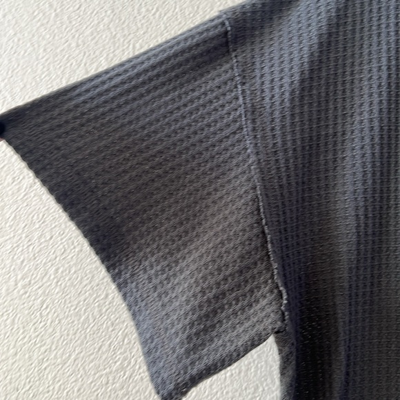 Dark gray waffle knit oversized top with raw edges. Size xl. GUC - Picture 3 of 8